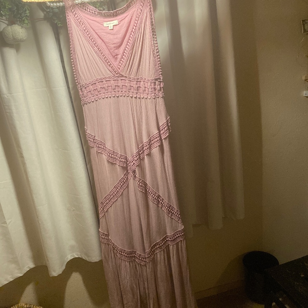 🌸Mauve V-Neck Long Dress🌸 - Picture 3 of 4